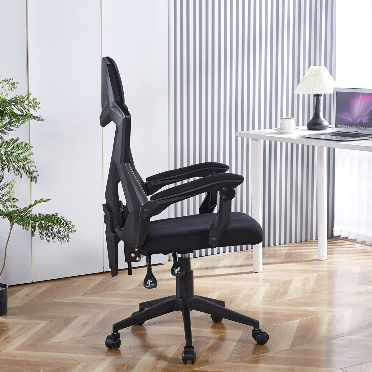 Ergonomic Office Chair Gamer Chair Home Recliner Gaming Chair Mesh Back - Black