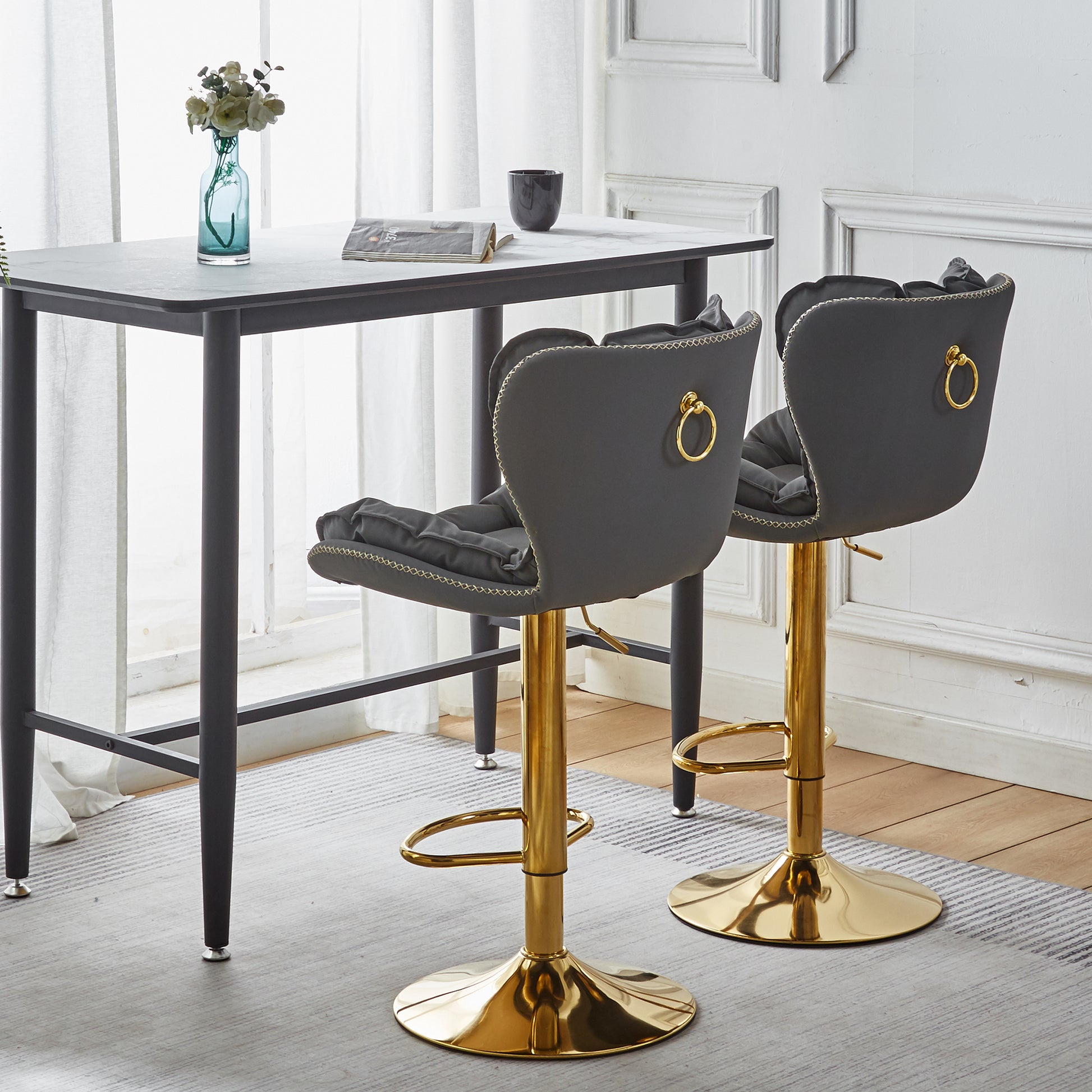 Dahlia Gold Plate Bar stool 2-in-1 box CR-KJC0978
