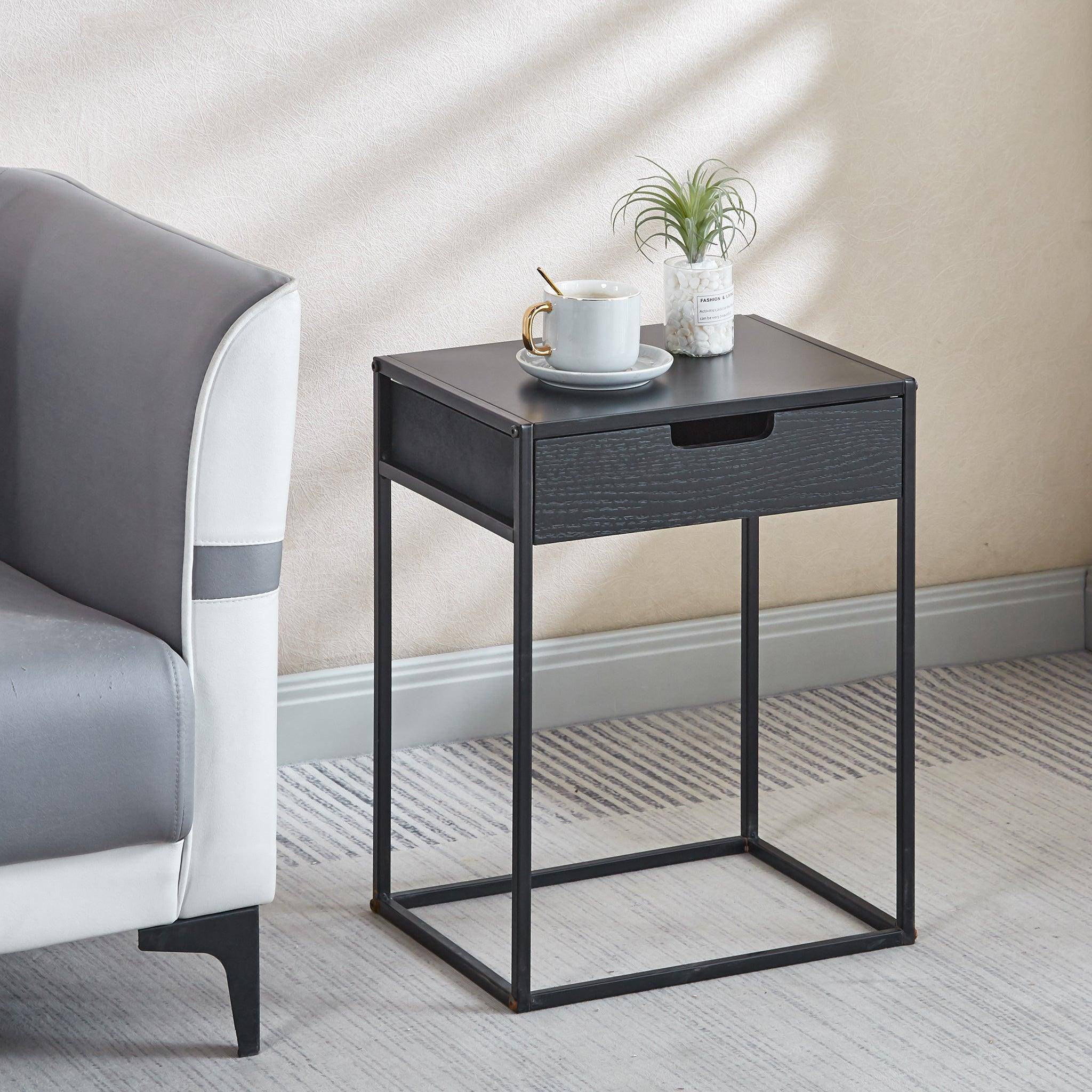 Iron Frame Nightstand with Drawer - OT2107