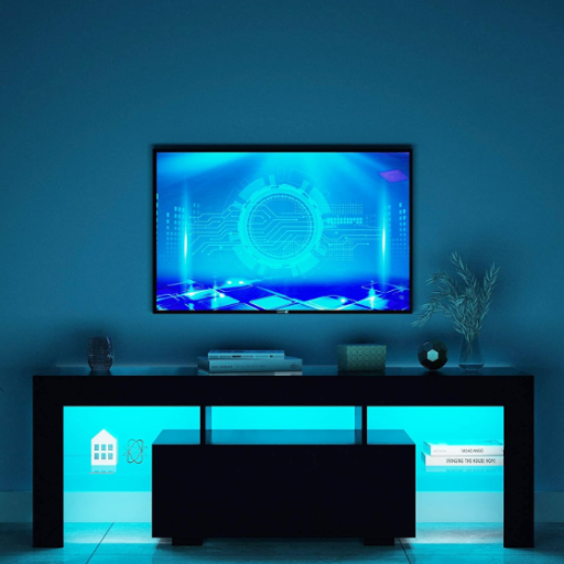 TV Stand Media Console with LED Light & Remote