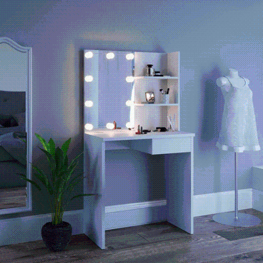 Dressing Table Vanity Desk with Makeup Mirror and Lights - SHI13AN3