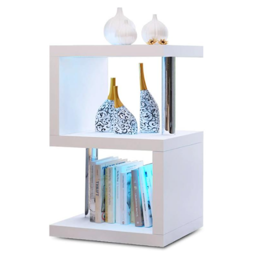Modern Side Table End Table Book Shelf with Integrated LED Light - SHI8-ST260