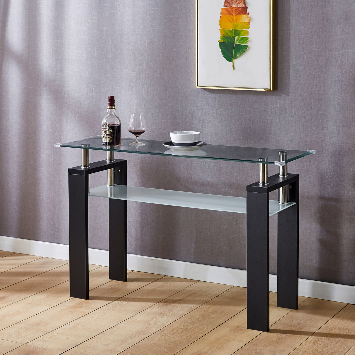 Two Tier Rectangular Glass Coffee Table A102