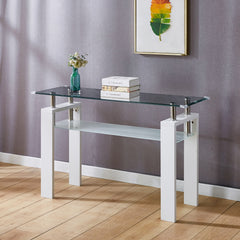 Two Tier Rectangular Glass Coffee Table A100