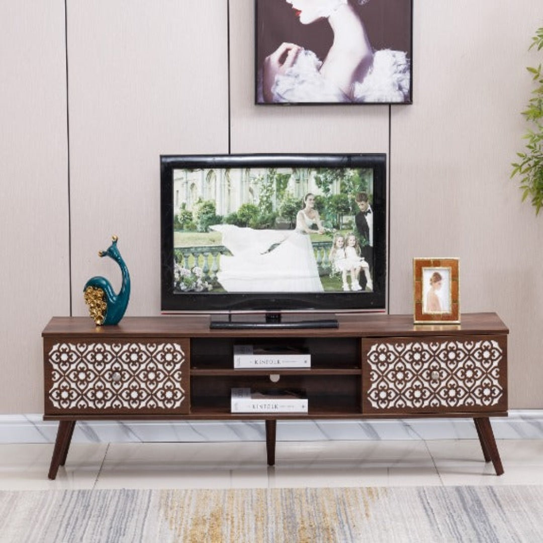 Rustic Modern TV Stand in Caramel color, model TV-1020