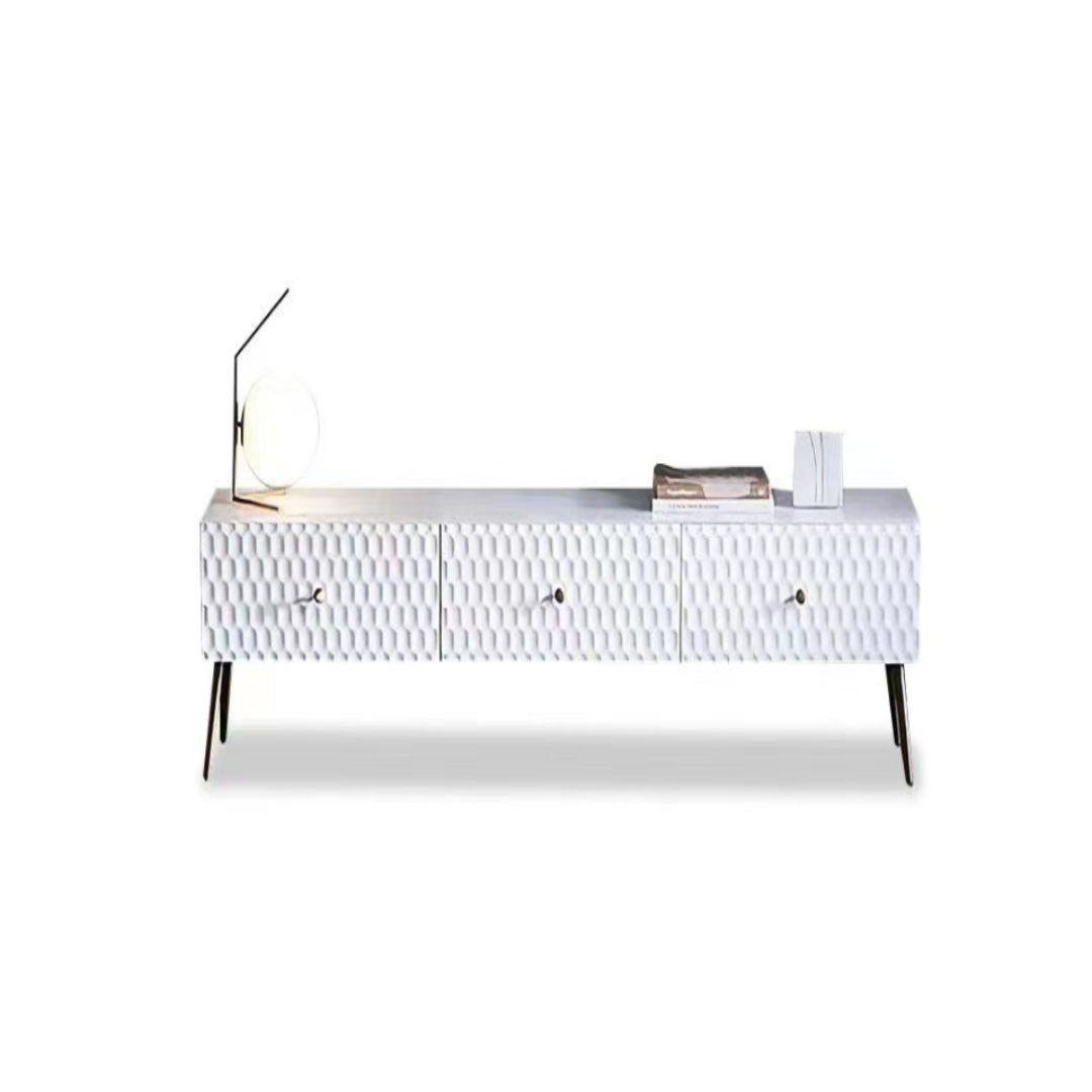 Ivy White Plasma TV Stand with Gold Accents Model TV-A18180