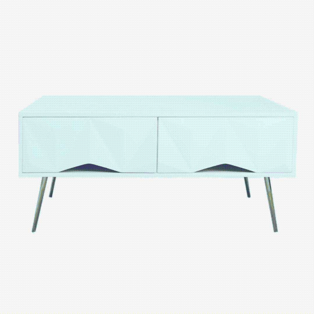 Elegant Victoria White and Gold Coffee Table with Modern CT-A19 Design2